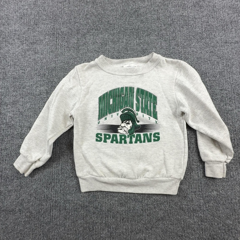 Michigan State Spartans Sweatshirt Boys 7 Gray NCAA Basketball Beetle Bug MSU